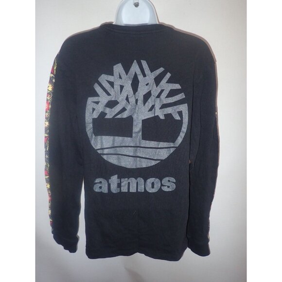 Timberland X Atmos Black Long Sleeve Shirt With Logo Men Size S Style‎ A1XQW - Picture 2 of 7